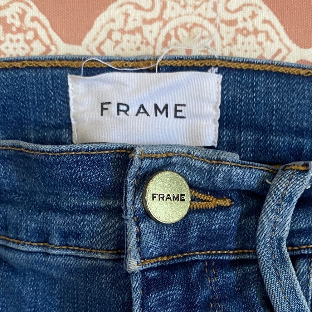 Frame Denim Women's Dark Blue Ankle Jeans Le Sylvie slender straight size 28 - Picture 3 of 8